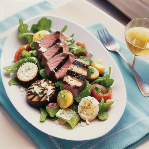 Steak Salad with Arugula and Parmesan Cheese
