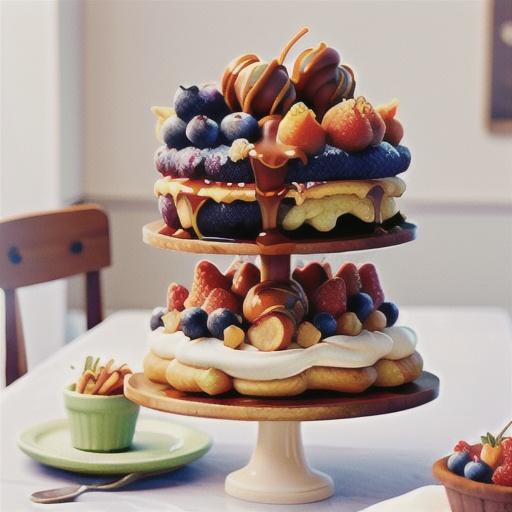 Giant pavlova with berries and salted caramel