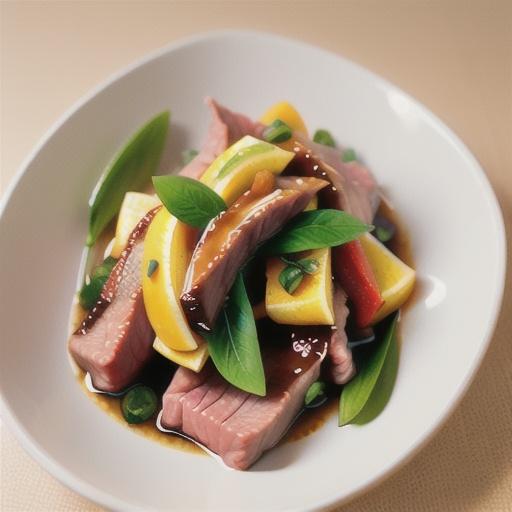 Ginger beef tatake with lemon soy