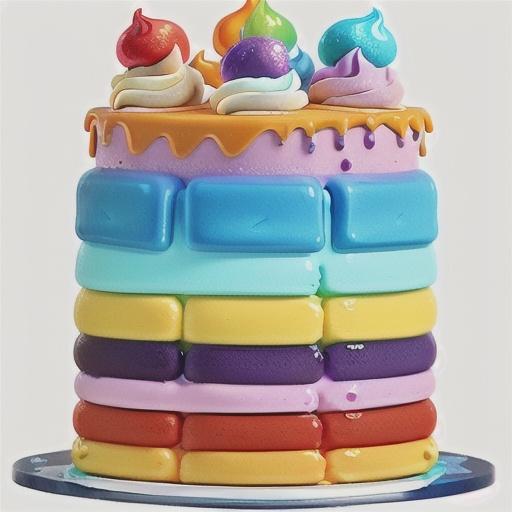 Easy rainbow ice-cream cake