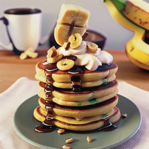 Oat Pancakes with Banana-Nut Syrup