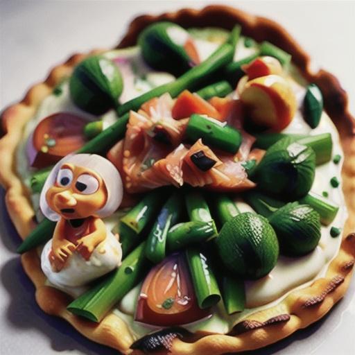 Smoked salmon pizza with dill mayonnaise