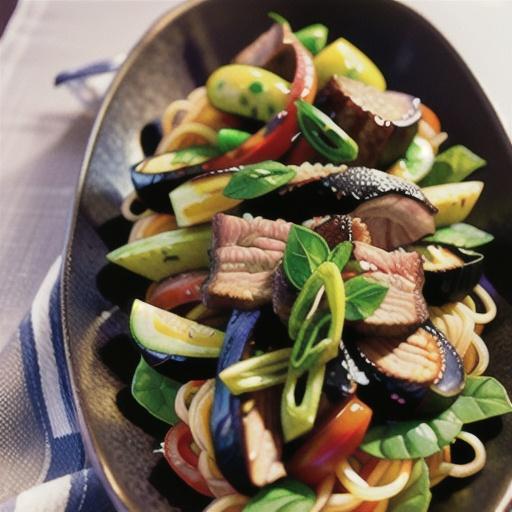 Thai grilled beef and eggplant salad