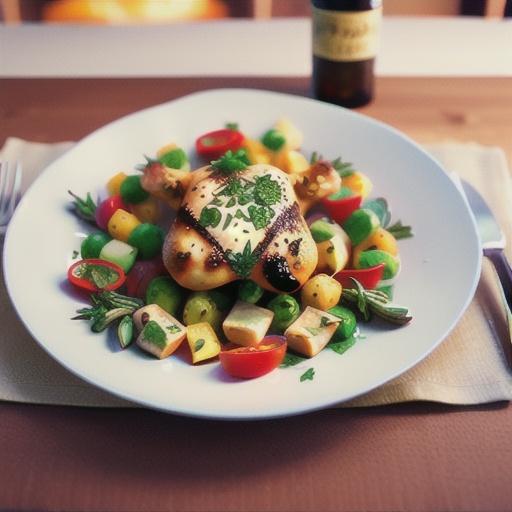 Roast chicken with herb butter