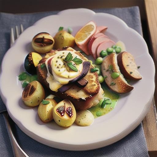 Pork schnitzel with lemon beurre blanc and potatoes