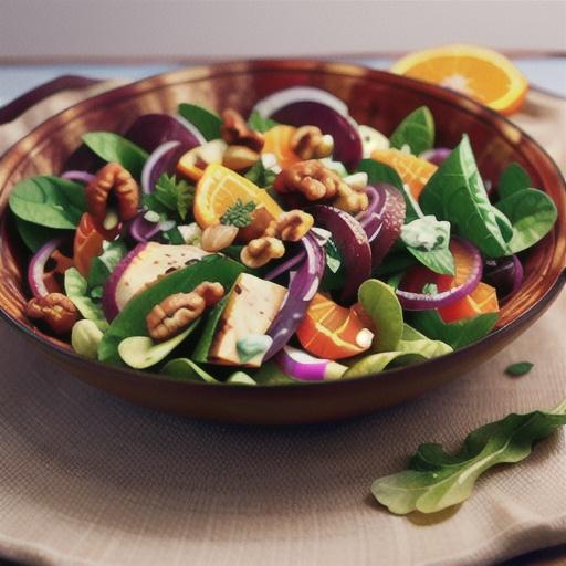 Orange, Walnut, Gorgonzola and Mixed Greens Salad with Fresh Citrus Vinaigrette