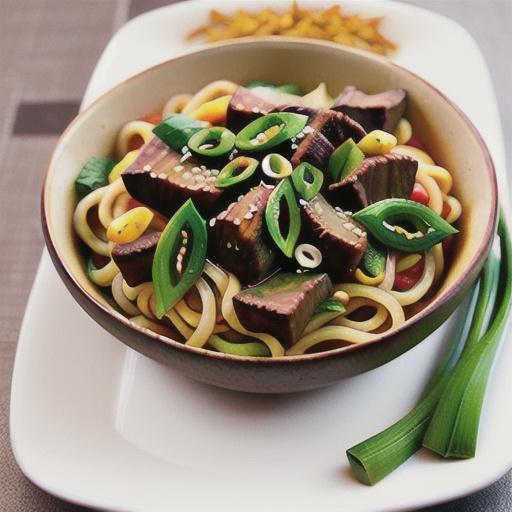 Spicy beef noodle stir-fry