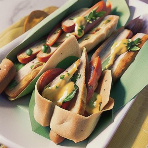 Smoked salmon baguettes with mustard dressing