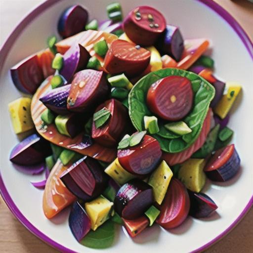 Fresh smoked salmon and beetroot salad