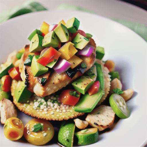 Couscous-crusted chicken with lime and avocado salsa