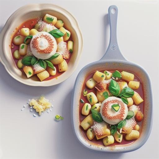 Gnocchi with spicy tomato sauce and mozzarella