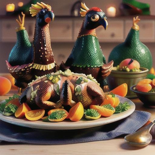 Glazed Cornish Game Hens With Apricot Pistachio Dressing