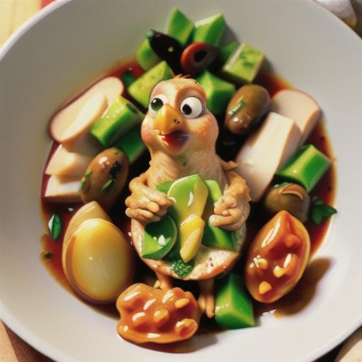 Chicken confit with sauce vierge