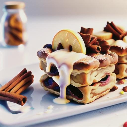 Apple and cinnamon spiced Danish pastries