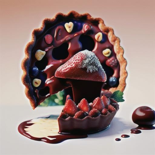 Strawberry and chocolate tart