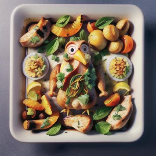 Roasted chicken with orange and herbs