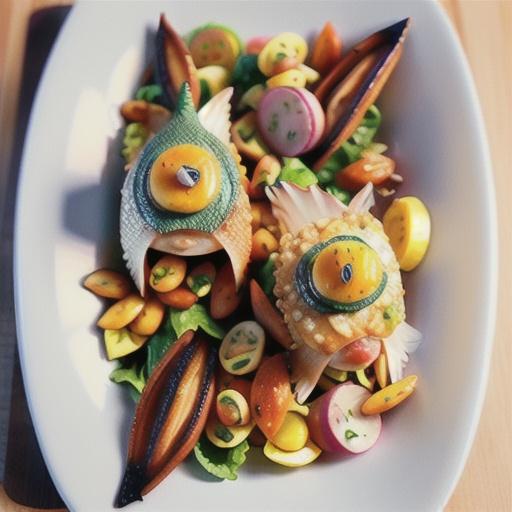 Spiced almond fish with fattoush