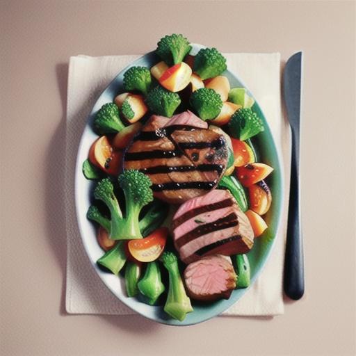 Chargrilled steak with baby broccoli recipe