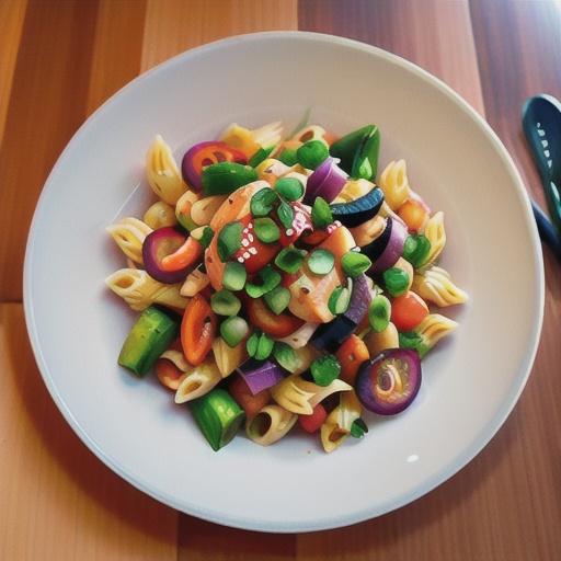 Asian-Inspired Chilled Pasta Salad with Chicken