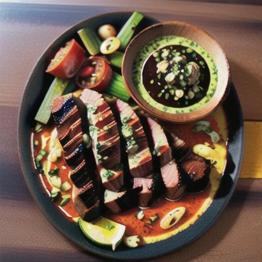 Roasted New York Strip Steak with Chimichurri Sauce