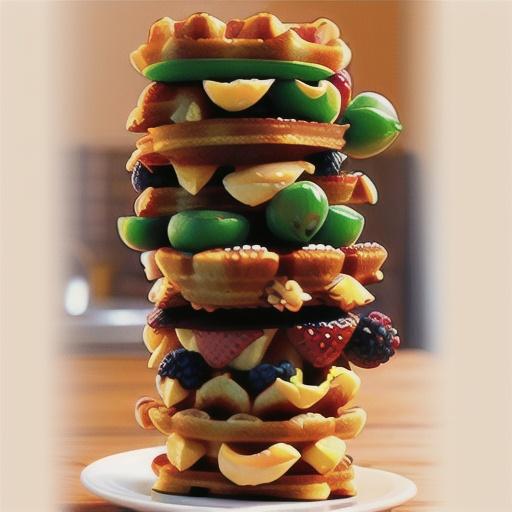 Granola-Whole Wheat Waffles with Double-Berry Sauce