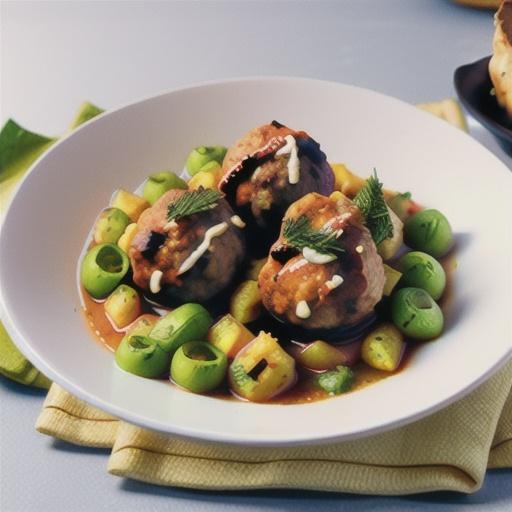 Greek meatballs with herb risoni