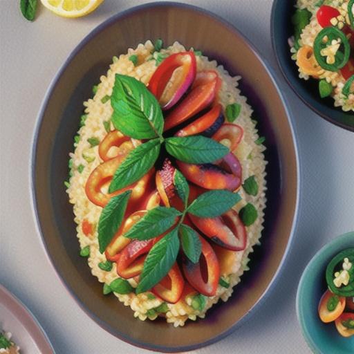 Lemon and oregano bulgur pilaf