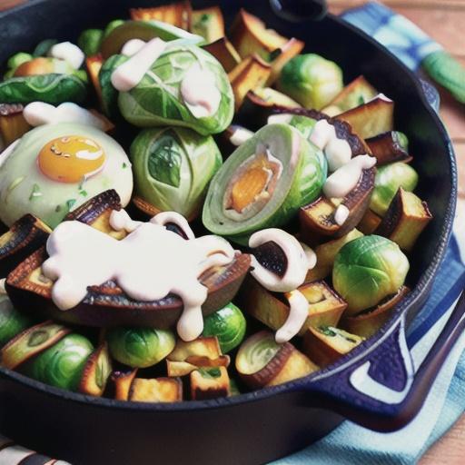 Brussels Sprouts, Mushroom & Goat Cheese Casserole