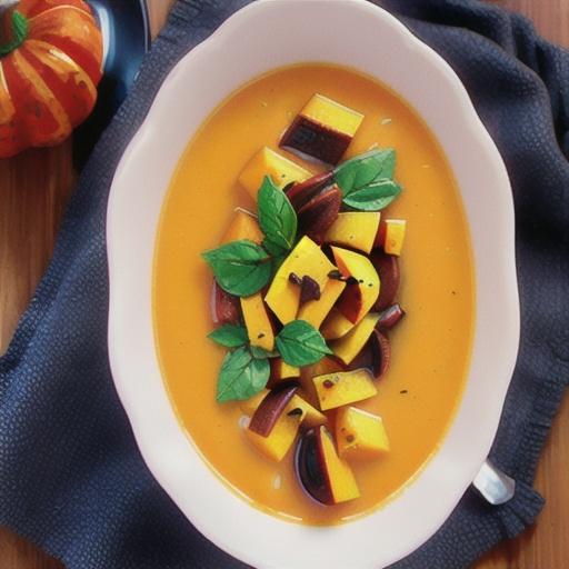 Roasted butternut pumpkin and apple soup