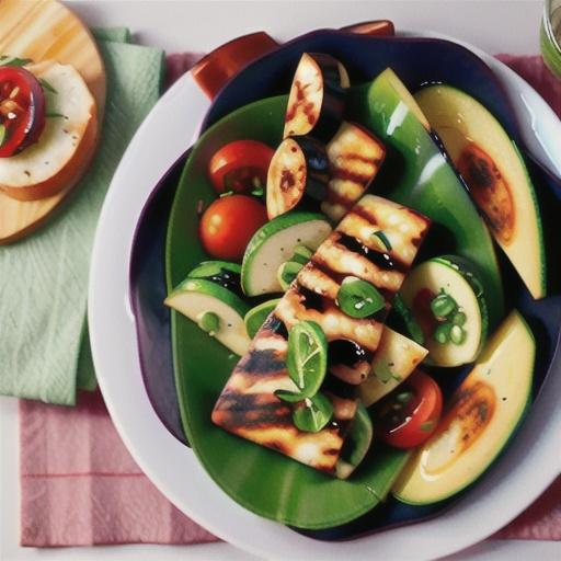 Grilled haloumi and zucchini salad