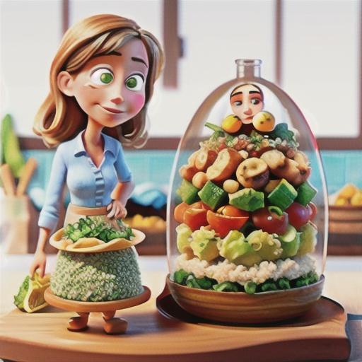 Quinoa tabouli and roast chicken layered salad