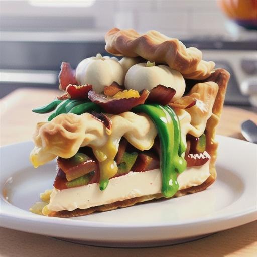 Honey-roasted pumpkin and bacon filo pie