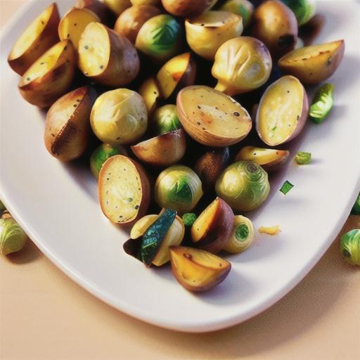 Roasted Potatoes and Brussels Sprouts