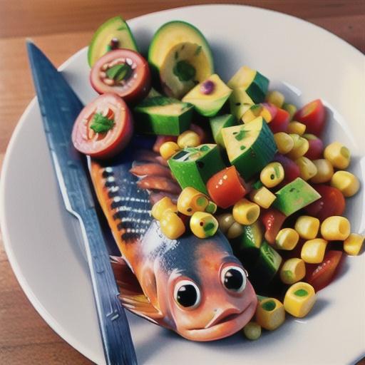 Spiced swordfish with corn & avocado salsa