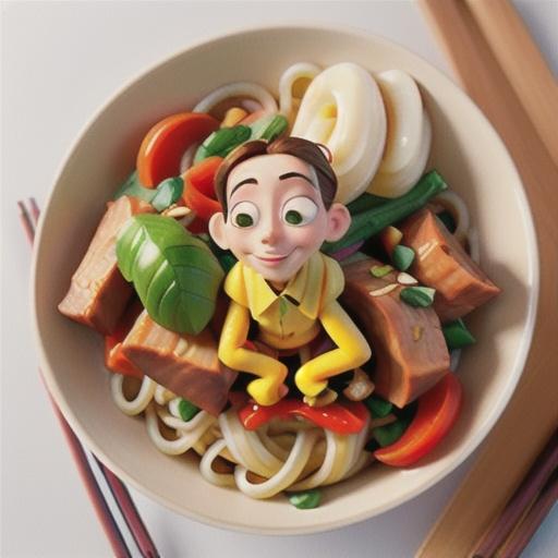 Pork and noodle sweet and sour