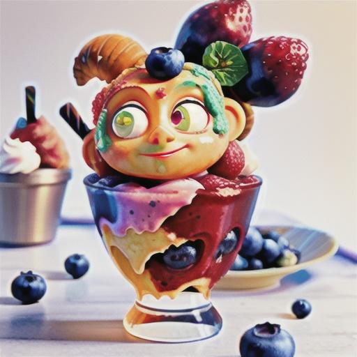 Red, White and Blueberry Sundaes