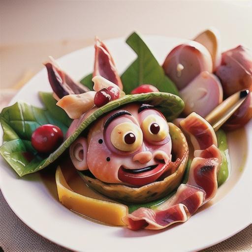 Prosciutto-wrapped turkey breast with cranberry gravy