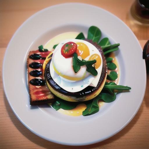 Hash Cake Eggs Benedict with Balsamic Glaze