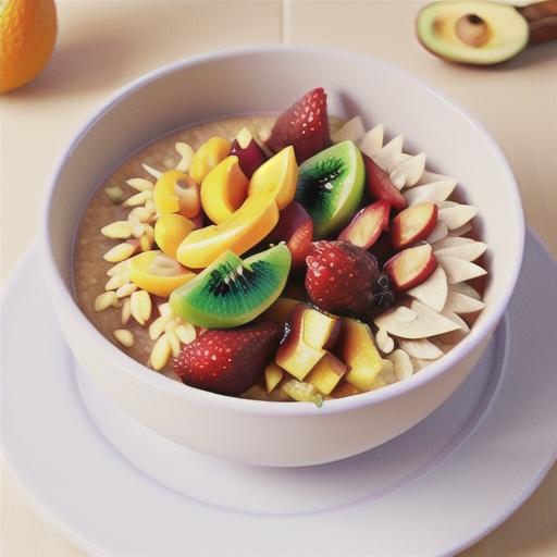 Porridge with fruit compote