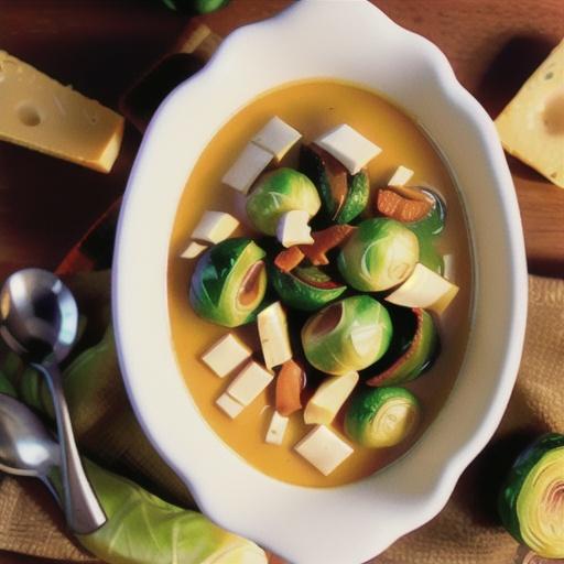Cheesy Roasted Brussels Sprouts Soup