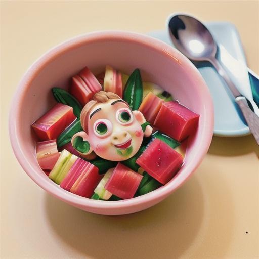 Roast rhubarb with frozen yoghurt