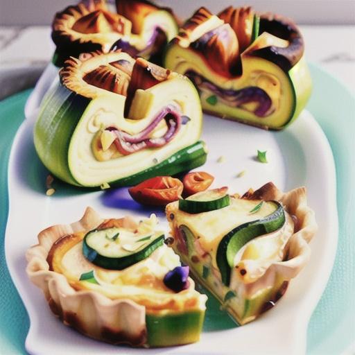 Zucchini and feta quiche
