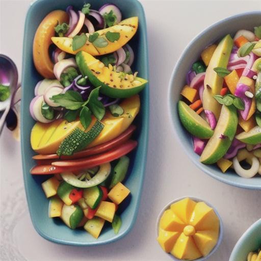 Calypso mango and qukes noodle salad recipe
