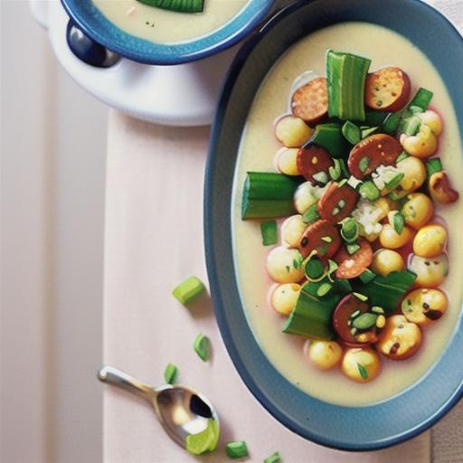 Chickpea and leek soup with chorizo