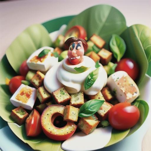 Tomato, mozzarella, basil & crouton salad