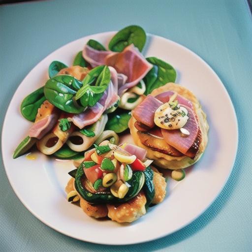 Chicken scaloppini with ham and spinach