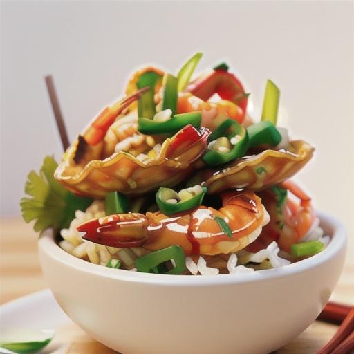 Chilli prawn rice noodles