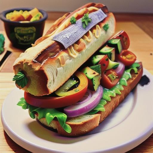 Rustic Vegetable Baguette with Smashed Avocado