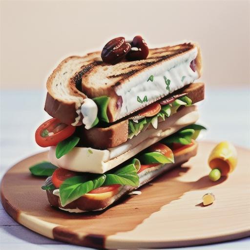 Cream cheese, carrot and sultana sandwich