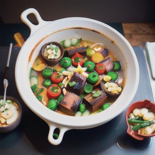 Lamb and vegetable hot pot